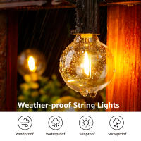 Luz De Cadena G40 Exterior Bombilla LED De Vidrio Ambarino Dimmer IP44 Impermeable Decoración Para Patio De Casa Garland De Luz Faeira Conectable - details 0