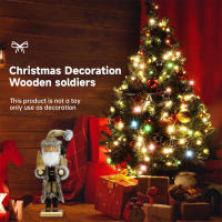 Nutcrackador De Madera 38CM Soldado Figura Artesanal Decoración De Navidad Para Escritorio De La Casa Regalo Para Niños - details 5
