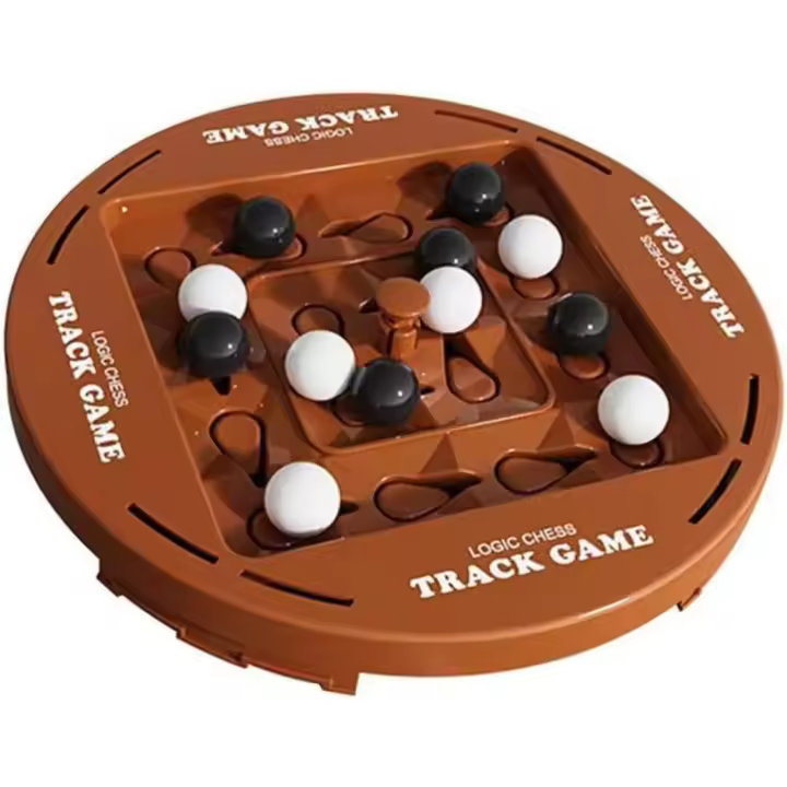 Logic Chess Track Game Educational Toy Track Chess Game, Four in A Row Game, Fun Table Top 2 Players Puzzle Board Game Set Orbital Logic Chess Children Thinking Exercise - 1
