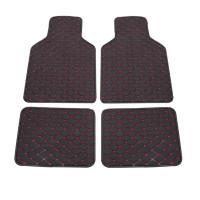 Alfombrillas De Piso Para Coche 4 Piezas Universales En Cuero PU Para Automóviles Camiones SUV Alfombras Delanteras Y Traseras Accesorios De Coche - details 5