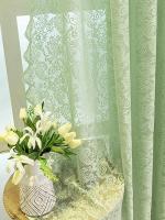 Cortinas De Tela De Encaje Con Estrellas Y Diamantes 1 Pieza Translúcidas Para Dormitorio Sala De Estar Cocina Ventana - details 1