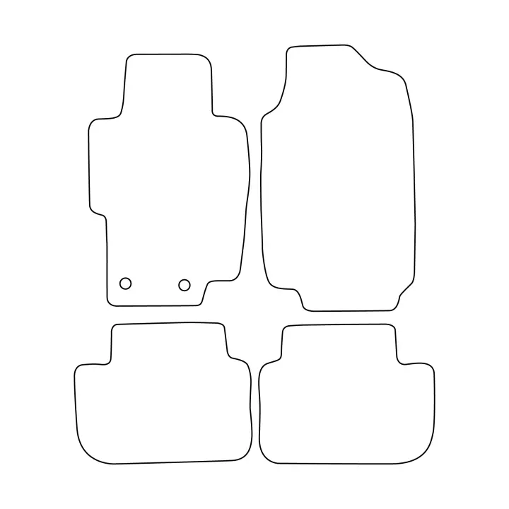 Juego de alfombrillas de terciopelo para Honda Accord VII 2003-2007 - acabado negro - 1