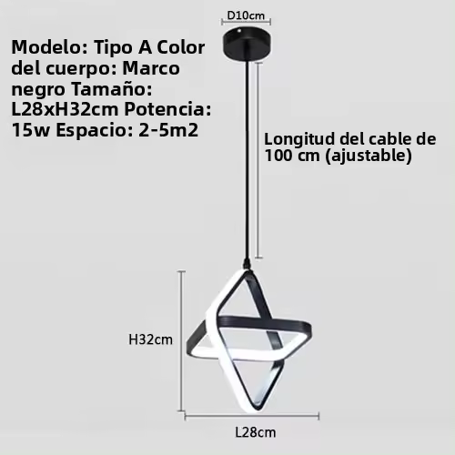 Lámpara Colgante LED Simple Moderna En Blanco Y Negro Para Sala De Estar Cocina Comedor Dormitorio Lámpara De Noche - 1