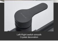 Grifo De Cocina Montado En Pared Negro Con Filtro De Agua Salida Pulida Doble Manera De Instalación Material De Latón Cerámico - details 12