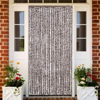 vidaXL Cortina antimoscas chenilla 100x220 cm Color dark brown and beige,  azul/blanco/plateado,  Beige y marrón y mas - details 5