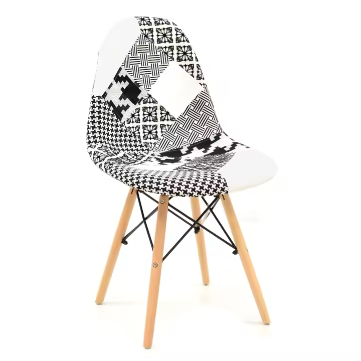 Silla TOWER , madera, tejido patchwork combi bgn - 1