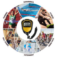 Reloj De Pulsera Digital Impermeable Para Deportes Con Cinta Para Natación Correr Fútbol Entrenamiento Timer Cronógrafo LCD Portátil - details 3