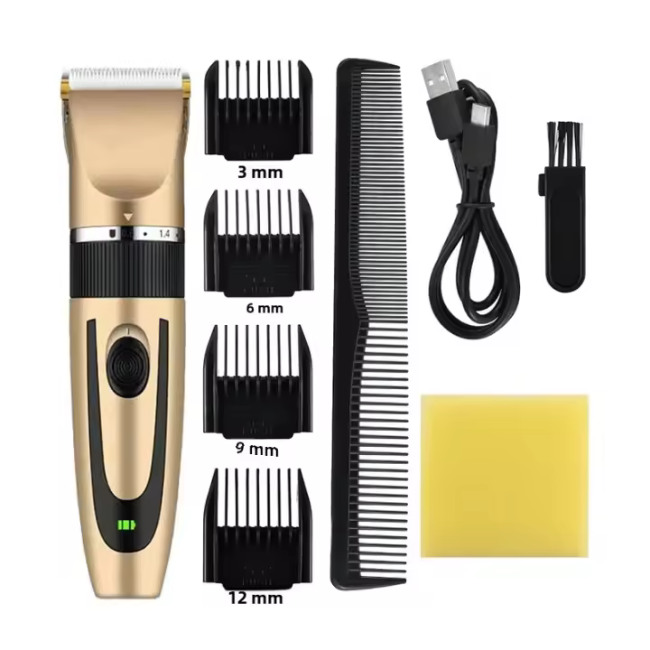 Afeitadora Eléctrica Para Hombres Recargable Trimmer De Cabello Profesional Máquina De Corte De Cabello Barbero Uso Doméstico Con Cabezales Interchangeables De Acero Inoxidable - 1