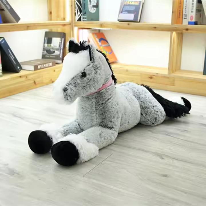 Juguete De Peluche Grande 90CM Caballo Acostado Divertido Animal De Peluche Para Niñas Y Niños Regalo De Cumpleaños Ideal Para Niñas Y Niños - 1