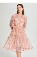Vestido De Verano Para Mujer Elegante Con Estampado Corto Manga O-Neck Vestido A-Line Suave Estiramiento Poliéster Longitud De Rodilla Estilo Oficina Lady - details 2