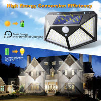 Luces Solares Para Exterior Con Sensor De Movimiento 3 Modos 100 LED IP65 Impermeables Para Puerta Delantera Garage Piso - details 1