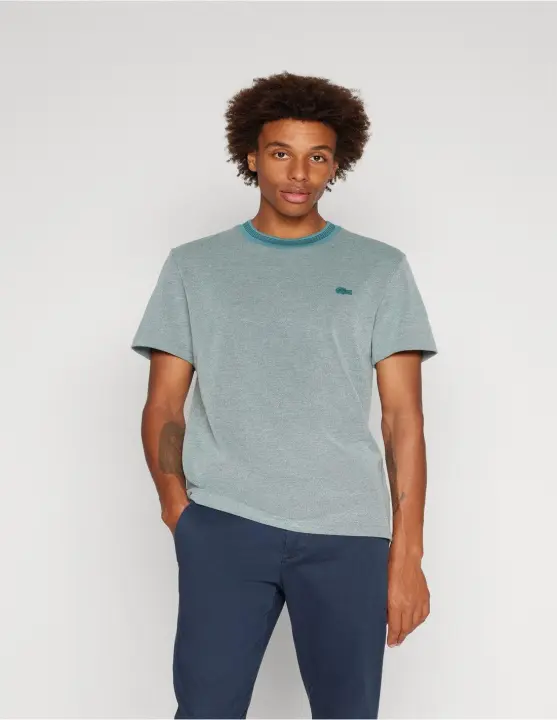 LACOSTE CAMISETA DE ALGODÓN CAVIAR CON CUELLO A CONTRASTE - 1