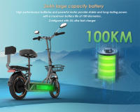 Scooter Eléctrico KuKirin C1 Pro, Motor de 500W, Batería de 48V 26Ah, Neumático Neumático de 14 Pulgadas, Velocidad Máxima de 45km/h, Rango de 100km, Plegado con un Solo Clic, Asiento Trasero y Canasta de Almacenamiento Frontal, Espejo Retrovisor - details 3