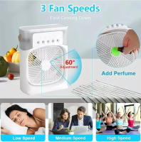 Ventilador Portátil De Enfriamiento Con Luz LED Y Humidificador Tres En Uno Timer De 1 a 3 Horas Para El Hogar 5 Agujeros - details 1