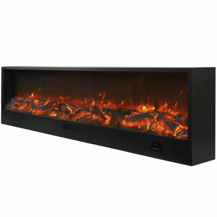 Chimenea de Etna Chimenea Electrica Emproable De 3 Metros con 1500W de Potencia Negra Chimenea Electrica Grande De Interior Efecto Llama Real Mandos Manuales y Teledirigido - 1