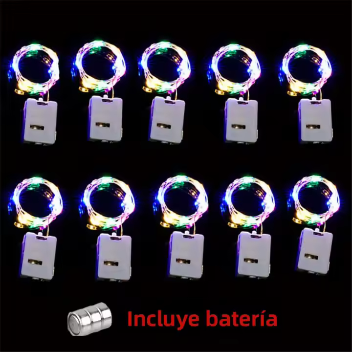 Cadenas De Luces LED 10pcs Pequeñas Y Coloridas Con Pilas Incluidas Para Ambiente Navidad Exterior Decoración De Habitaciones Y Festivales - 1