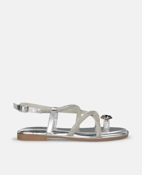Alma Blue V25BLJ112 Sandalias planas para mujer plateado en sintético 54811 - 1