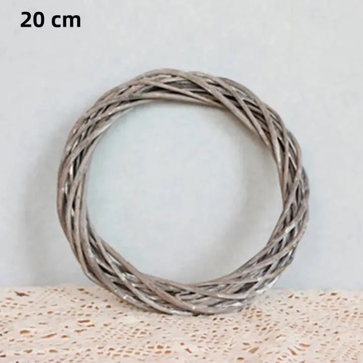 Anillo De Rattan 20/25/30CM Coronación De Valla De Paja Con Flores Artificiales Y Plantas Secas Para Decoración De Fiesta Boda Navidad - 1