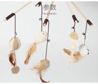 Juguete Interactivo Para Gatos 40cm Varita De Madera Con Pluma Y Campanilla Mini Juguete Telescopio Para Divertir Y Entretener a Los Gatos - details 0
