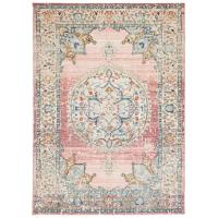 vidaXL Alfombra de interior/exterior diseño vintage ARBIZU 200x280 cm Color Rosa,  Multicolor,  Gris claro y mas Alfombras de área  Alfombra de Piso para Sala de Estar Dormitorio Habitación Salón - details 0