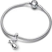 PANDORA Adorno Moka Maceta Esterlina Plato con Circonita Clara y Esmalta Negro 792679 Marca C01, Viene con embalaje de Caja de regalo original. - details 1