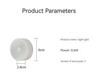Lámpara Nocturna Redonda Mini LED Dimmable Para Armario Cocina Escalera Iluminación Inalámbrica Para Armario Luz De Alcova - details 6