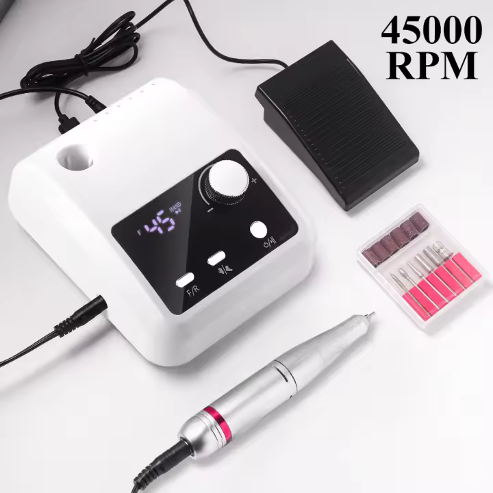 Taladro Eléctrico Profesional Para Uñas 45000 RPM Con Pantalla HD Y Diseño De Plástico Herramienta De Manicura Eléctrica - 1