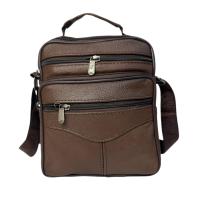 MEJORADA Bolso de hombro de cuero genuino para hombre, bandolera Vertical de piel auténtica multibolsillo para hombre - details 3
