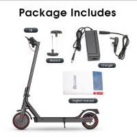 iScooter i9 Patinete eléctrico con neumático de panal de 8.5 pulgadas, motor de 350W, batería de 7.5Ah, velocidad máxima de 30km/h, frenos de disco delanteros y traseros, diseño plegable, control de la aplicación, Impermeable - Negro - details 6