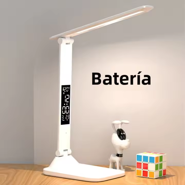 Lámpara De Mesa LED Recargable Con Alarma Y Termómetro Toque Plegable USB Luz Nocturna Dimmable Para Estudio Lectura - 1