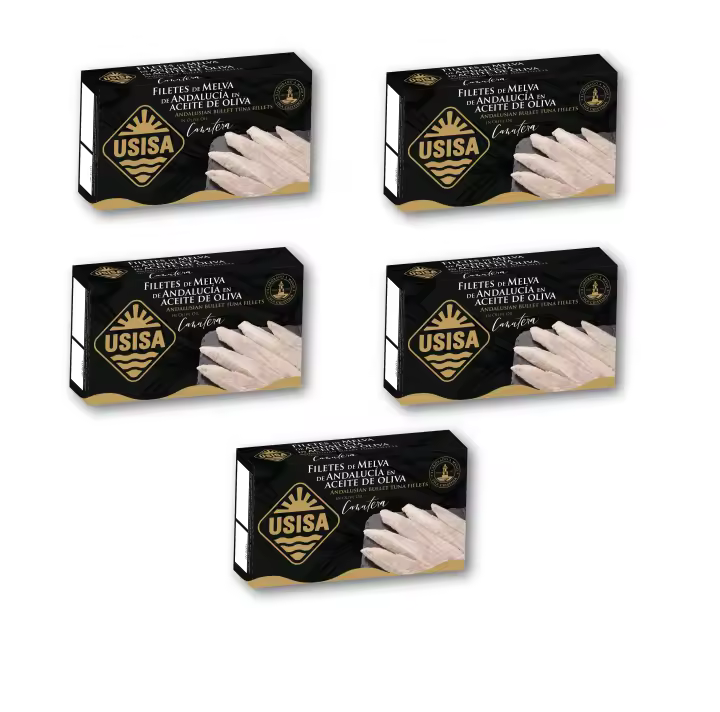5 unidades - Filetes de Melva de Andalucía Canutera en Aceite de Oliva USISA 120gr - 1