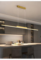 Lámpara Colgante LED Minimalista Moderna Ajustable En Oro Para Comedor Chandelier Lineal Para Hogar Iluminación Dimmable Con Fuente De Aluminio Incluida - details 22