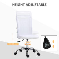 Vinsetto Silla de Oficina de Malla Silla de Escritorio Giratoria sin Brazos con Altura Ajustable Carga 100 kg para Estudio Despacho 43x58x90-100 cm - details 2