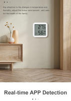 Sensor De Temperatura Y Humedad Inteligente Bluetooth Tuya Con Pantalla LCD Control Remoto Por APP Google Home Alexa - details 2