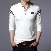 Camisa Polo De Manga Larga Para Hombre Moda Verano Algodón Transpirable Cuello Erguido Cómoda Estilo Coreano Casual Contraste De Colores - details 3