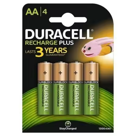 Pack de 4 Pilas AA Duracell HR6-B/ 1.2V/ Recargables - 1