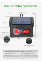 Repelente De Pájaros Electrónico Ultrasonido IP66 Impermeable Con Carga Solar Lámpara LED Control De Plagas Para Courtyard - details 8