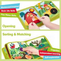 Libro Ocupado Montessori Para Bebés Educación Temprana Juguete De Actividad De Historia De Animales En La Granja Juego De Cuentos Para Motricidad Fina Y Quietud Para Niños Pequeños - details 2