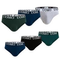Calzoncillos Slip para Hombre UOMO, Pack 6 o 12 Unidades de Ropa Interior Cómoda en Algodón Suave, Transpirable y Elástico, Diseño Plano sin Rozaduras, Ideal para Uso Diario y Deporte - details 0