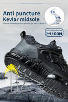 Zapatos De Seguridad Para Hombre Con Botón Giratorio Indestructibles Tamaño De Punta De Acero Antipinchazos Y Antideslizantes - details 10