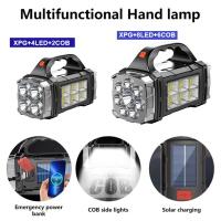 Linterna Portátil LED+COB Potente Solar+USB Recargable Para Emergencias Y Camping Torcha De BÚsqueda Con Banco De Energía - details 0