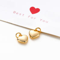 4pcs Colgante De Corazón De Amor Sólido En Oro 14K 18K Con Anillo De Salto Para Suministros De Joyería DIY Accesorios De Joyería - details 3