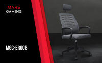 Mars Gaming MGC-ERGOB, Silla Gaming Ergonómica, Asiento y Respaldo de Malla Transpirable, Reposacabezas Regulable, Altura Ajustable entre 110.5 y 120.5cm, Sistema de Balanceo de 3° a 18°, Silla de Escritorio Negra o Gris - details 0