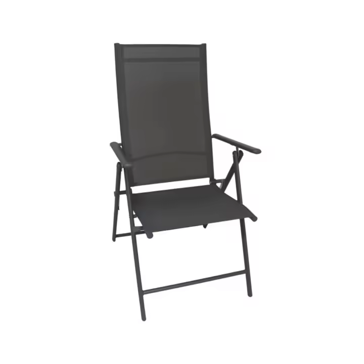 Silla de exterior reclinable 7 posiciones negro 103x56x65 cm - 1