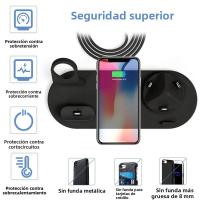 Cargador Inalámbrico 15W 4 En 1 Para iPhone 15 14 13 12 X Samsung Galaxy S22 S21 Apple Watch Airpods Estación De Carga Rápida Con Indicador De Carga Y Soporte Tipo C - details 4