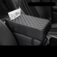 Cubierta De Reposabrazos De Coche En Cuero Con Almacenamiento De Pañuelos Espesorado Con Memoria De Forma Universal Auto Center Armrest Pad - details 4