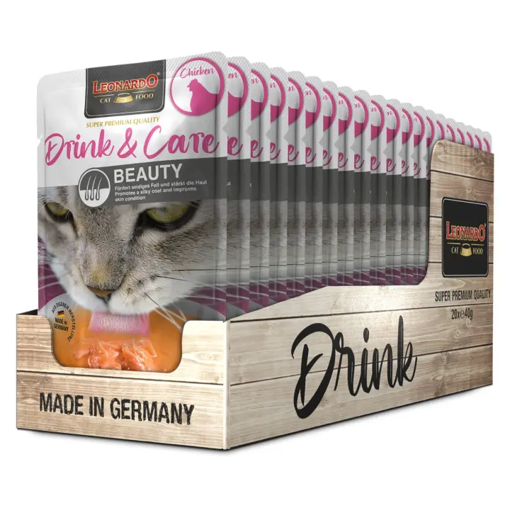 Leonardo Drink&Care Beauty NUEVO de Pollo alimento complementario para gatos adultos - 1