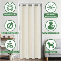 Cortinas De Veludo Aislantes Térmicas Para Puerta Individual Cortinas Colgantes Para Escalera Cocina Sala De Estar Modernas Con Anillos - details 3