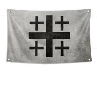 Bandera De La Cruz De Jerusalén 1pc Poliéster Para Exteriores Decoración De Habitaciones Estilo Aesthetic Con Cuatro Agujeros - details 6