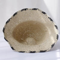 Sombrero De Paja Tejido En Crochet Sombrero De Barril Para Mujer Protección UV Sombreros De Playa Plegables Verano Con Visera - details 10